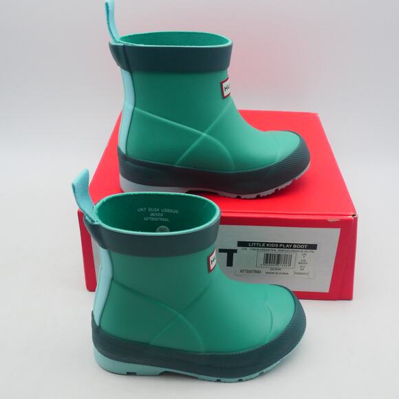 NEW Hunter Play Boots Little Kids Toddler Size 8 Thrum Green Teal UK 7 - Picture 5 of 12